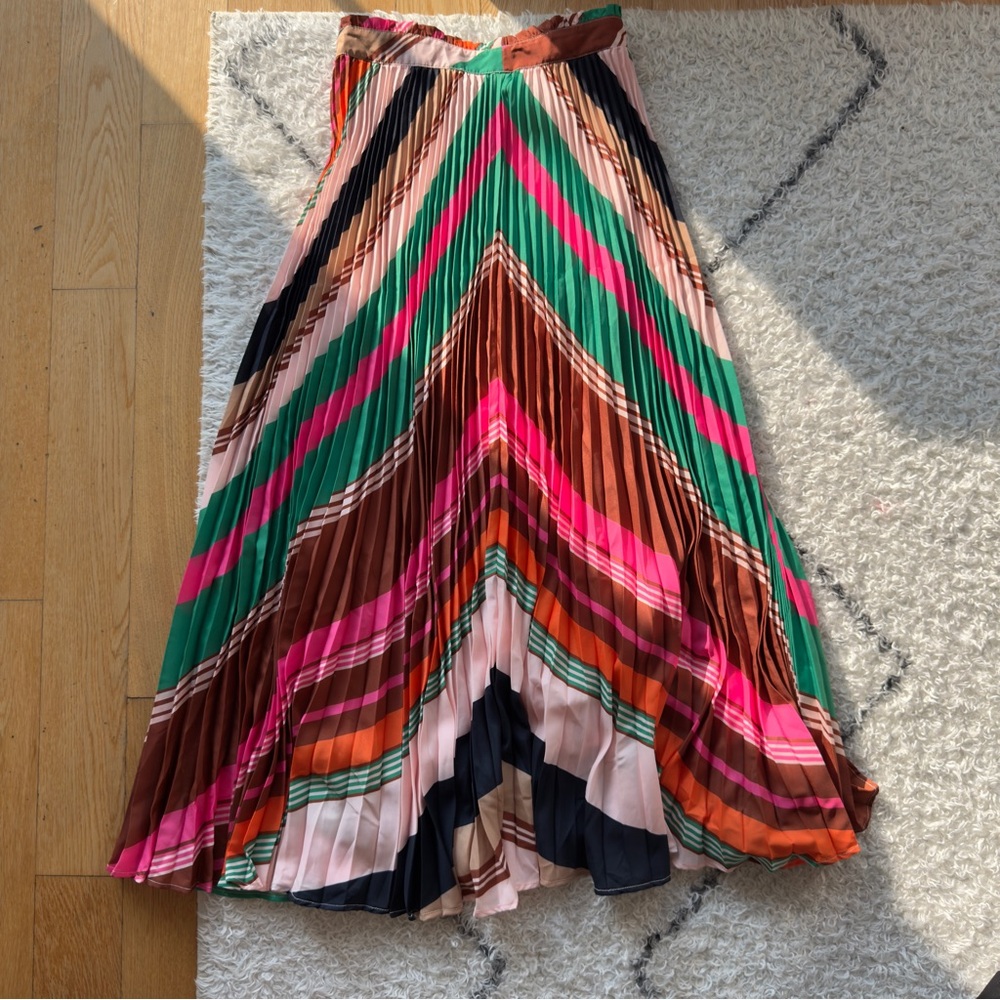 Maeve Colorful Plaid Striped Midi Skirt Size 4